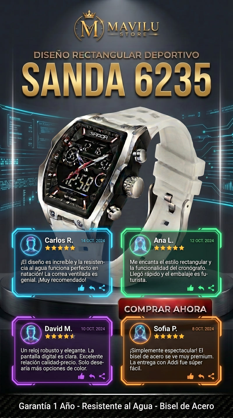 Colores Reloj SANDA 6235 Doble Hora