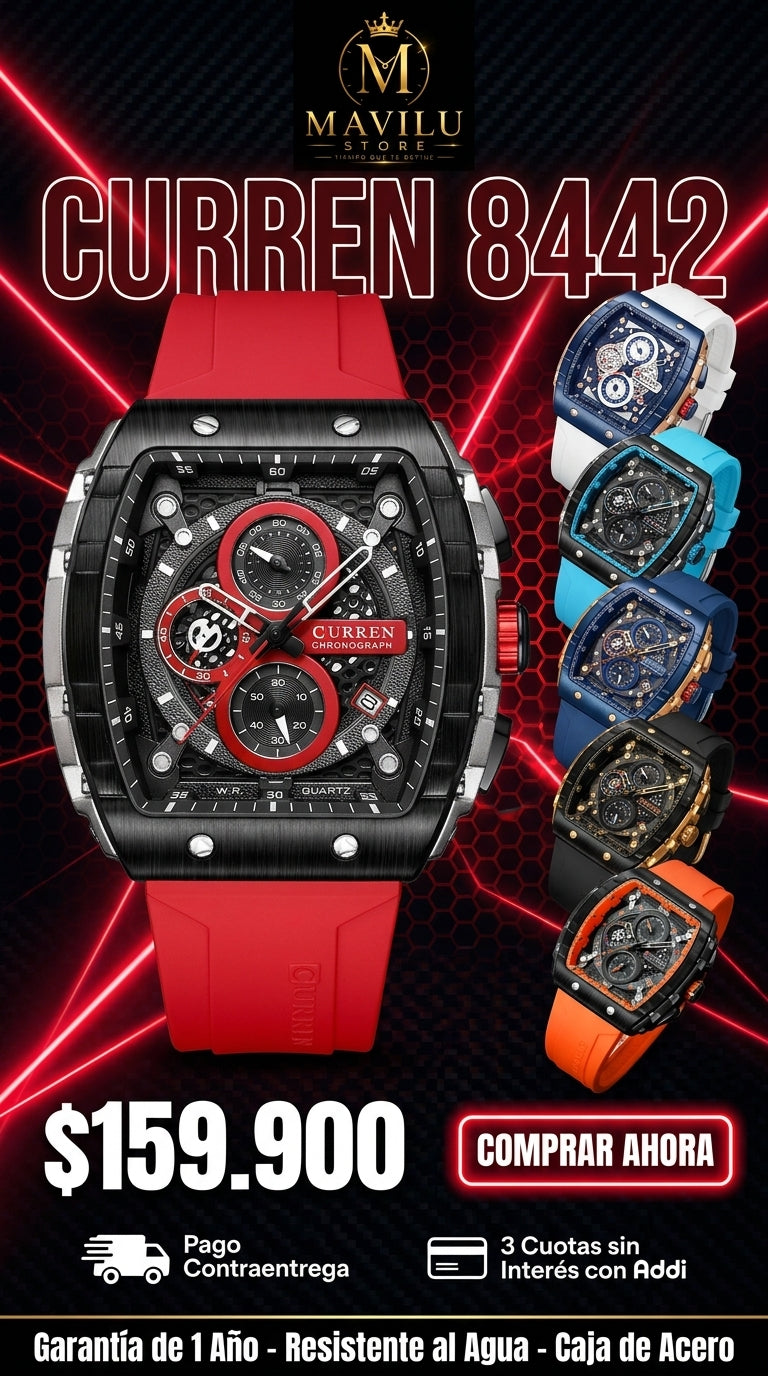 Detalles Reloj Curren 8442Deportivo de Lujo
