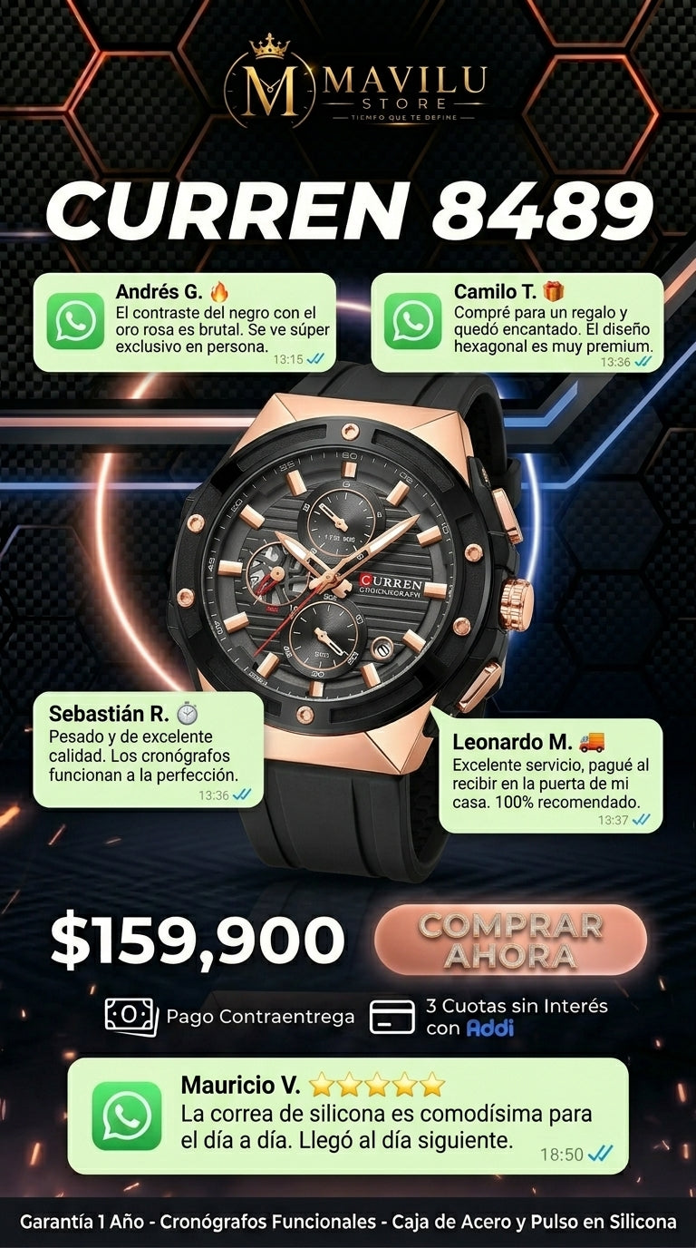 Colores reloj curren 8462