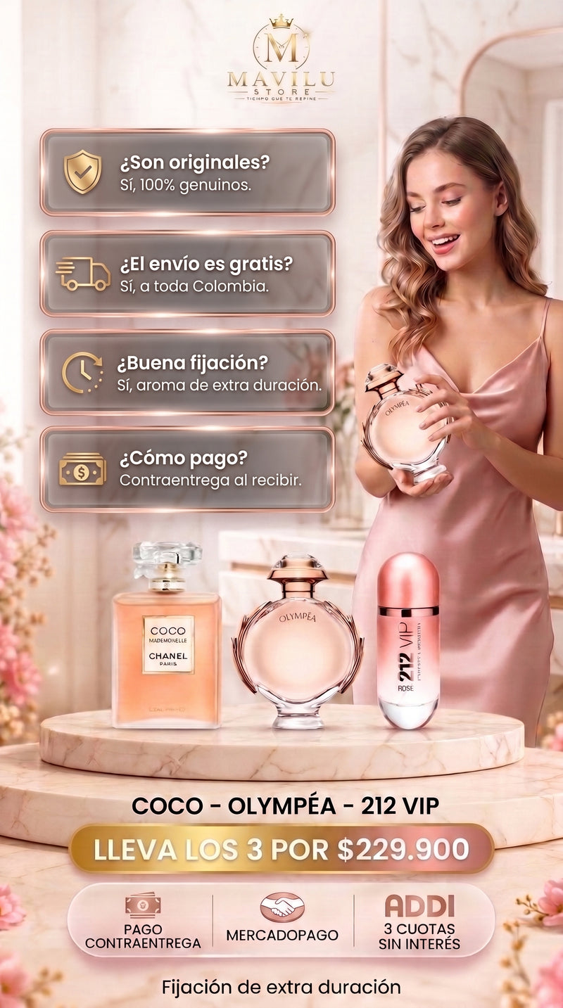Detalles Colección Élite Dama: Pack x3 Perfumes Originales