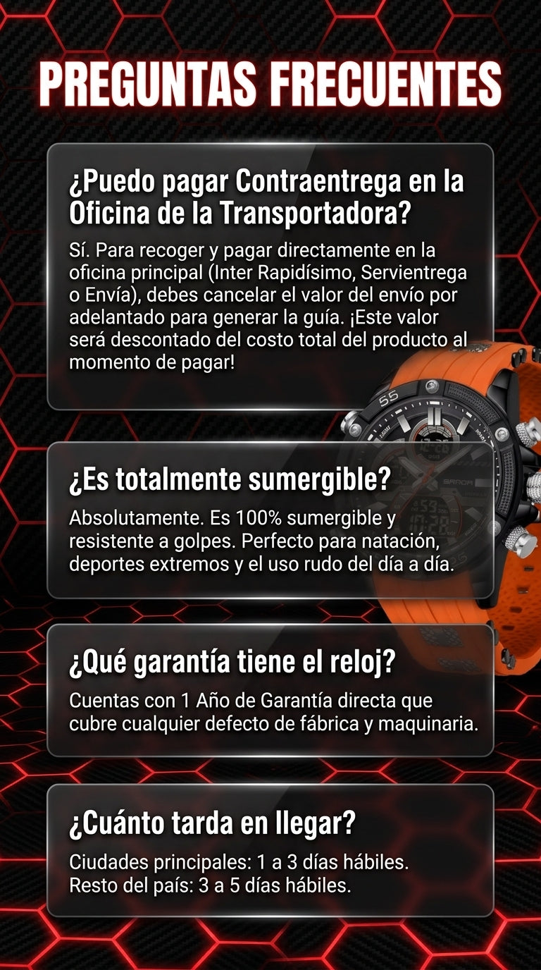 Detalles Reloj Original Sanda 6162