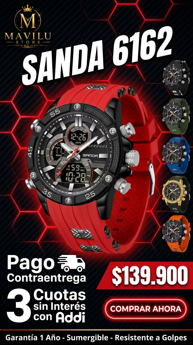 Detalles Reloj Original Sanda 6162