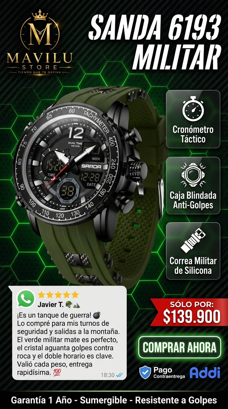 Hero Reloj Original Sanda 6193 Tactico