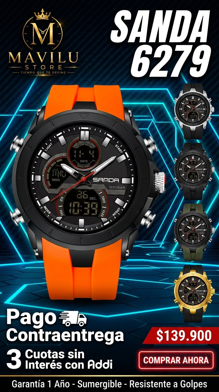 Detalles Reloj Original Sanda 6279