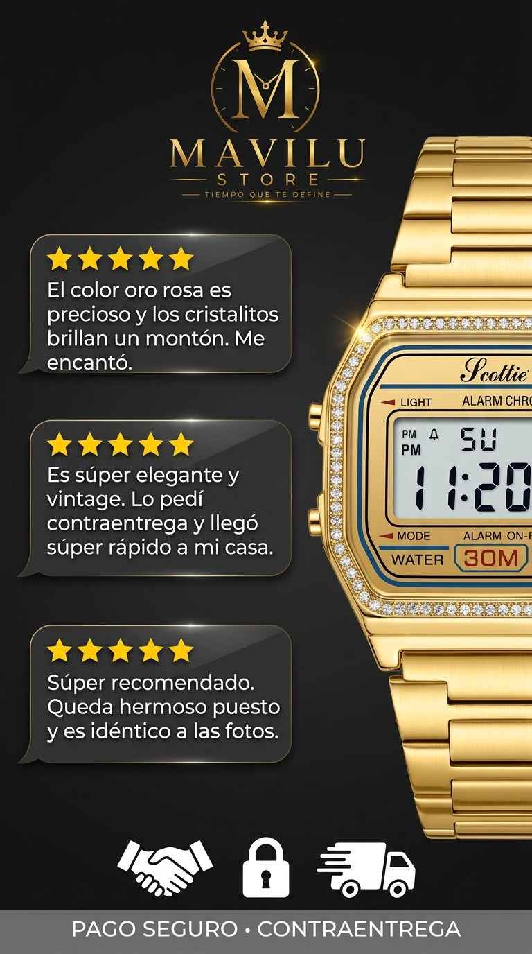 Colores Reloj de Dama  scottie inspiración casio 1474