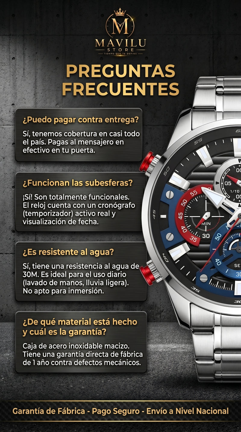 Detalles Reloj Curren 8415 Cronografo