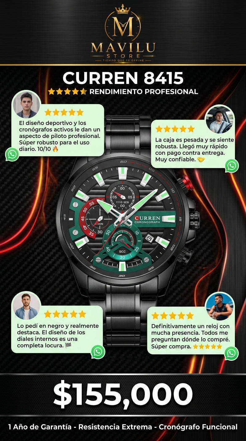 Colores Reloj Curren 8415 Cronografo