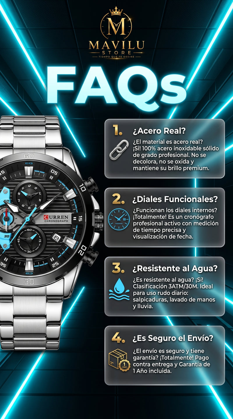 Detalles Reloj Curren 8402 Cronografo