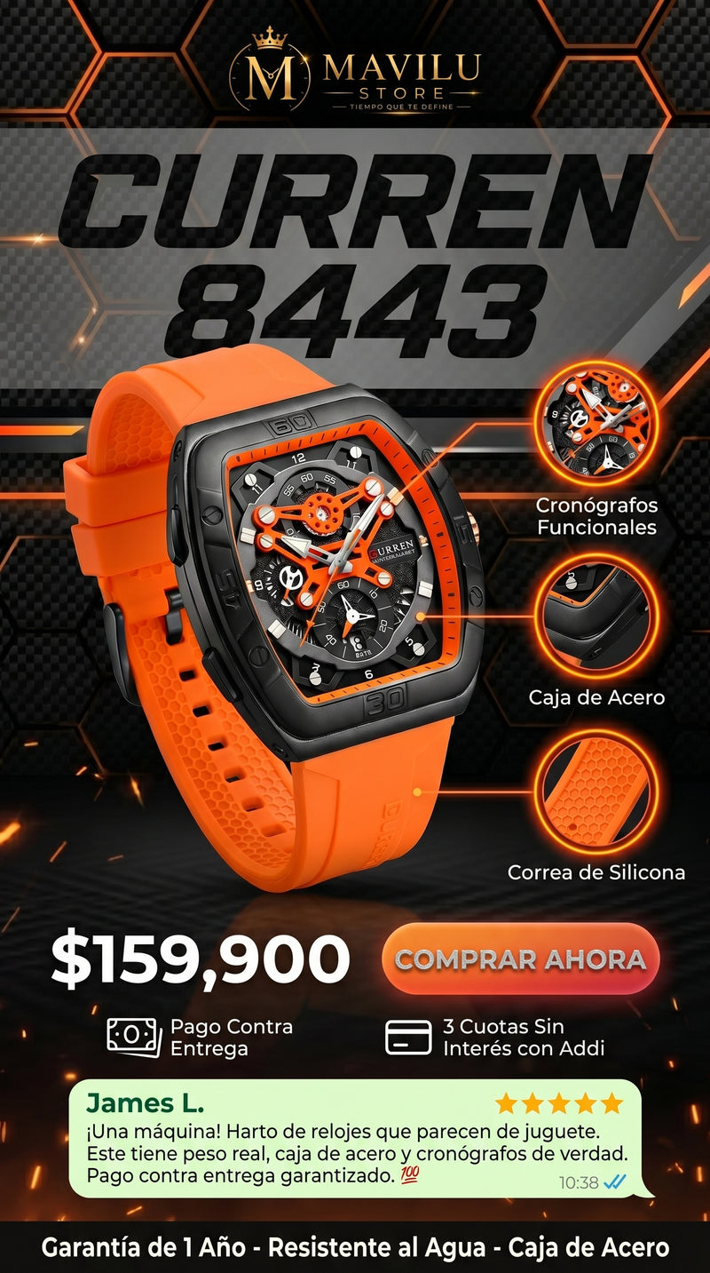Hero Reloj Curren 8443 Deportivo de Lujo